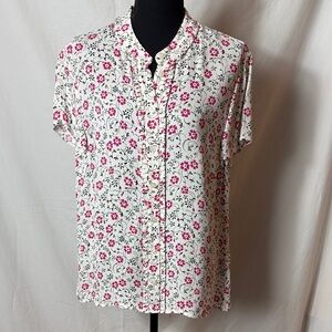Brooks Brothers Floral Button Down Shirt - Pink and White